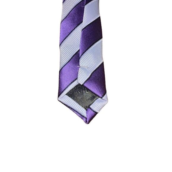 Giorgio Armani Purple & White Handmade in Italy 100% Silk Neck Tie - Picture 5 of 5